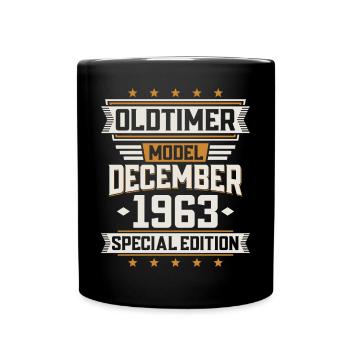 December Year 1963 Year of construction Oldtimer Birthday - Full Colour Mug - black - Front