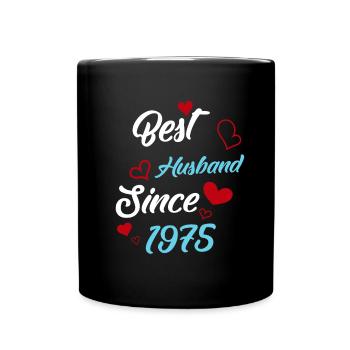 Bester Ehemann seit 1975 Hochzeit - Tasse einfarbig - Schwarz - Vorne
