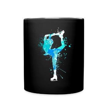 Splash Art Wintersport Ice Dance Figure skating - Tasse einfarbig - Schwarz - Vorne