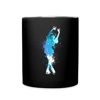 Splash Winter Sports Dance Figure Ice skating girl - Full Colour Mug - black - Front
