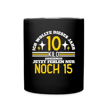 Ich wollte 10 kilo abnehmen, Spruch Funshirt - Tasse einfarbig - Schwarz - Vorne