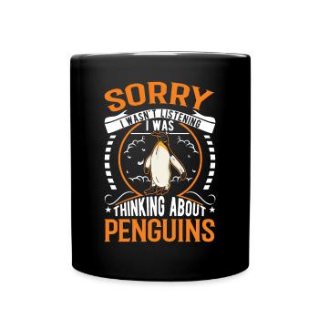 Pingouin Cadeau Pingouin Pingouin aux yeux jaunes - Mug uni - noir - Devant