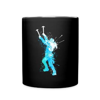Splash Art Sports d’hiver Escalade sur glace - Mug uni - noir - Devant