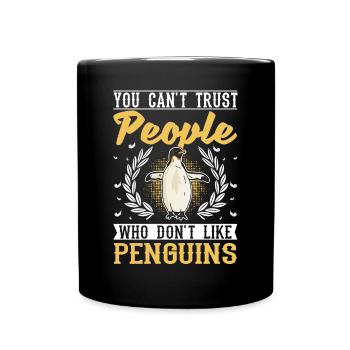 Pingouin Cadeau Pingouin Pingouin aux yeux jaunes - Mug uni - noir - Devant