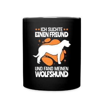 Fand meinen Irischer Wolfshund Irish Wolfhound - Tasse einfarbig - Schwarz - Vorne