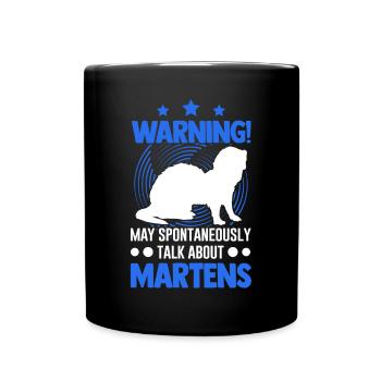 Warning Marder Mink Badger Pine Marten - Full Colour Mug - black - Front