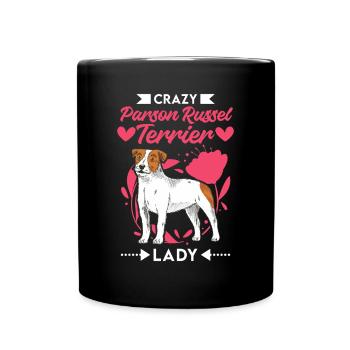 Crazy Parson Russel Terrier lady - Full Colour Mug - black - Front