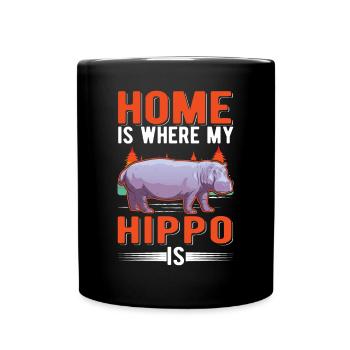 La maison est l’endroit où mon hippopotame est hippopotame - Mug uni - noir - Devant