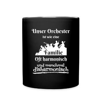 Unser Orchester ist wie eine Familie - Tasse einfarbig - Schwarz - Vorne