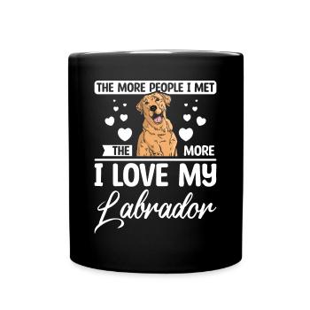 Plus je rencontrais de gens, plus j’aimais mon labrador - Mug uni - noir - Devant