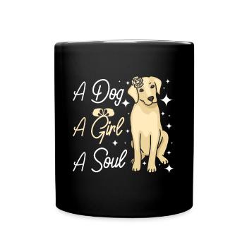 Un chien Une fille Une âme labrador - Mug uni - noir - Devant