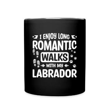 De longues promenades romantiques avec mon labrador - Mug uni - noir - Devant
