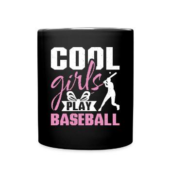 Les filles cool jouent au baseball - Mug uni - noir - Devant