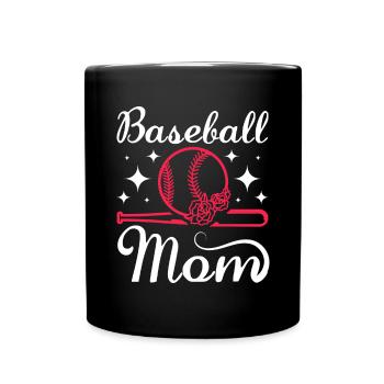 Mothers Day Mommy Baseball Mom - Tasse einfarbig - Schwarz - Vorne