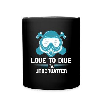J’adore plonger sous l’eau - Mug uni - noir - Devant