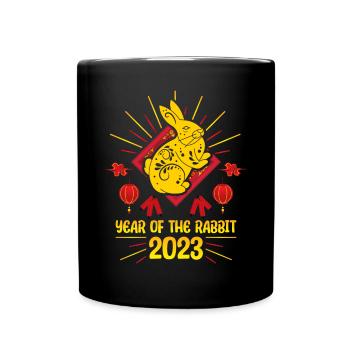 Zodiac Happy Chinese New Year of the Rabbit 2023 - Tasse einfarbig - Schwarz - Vorne