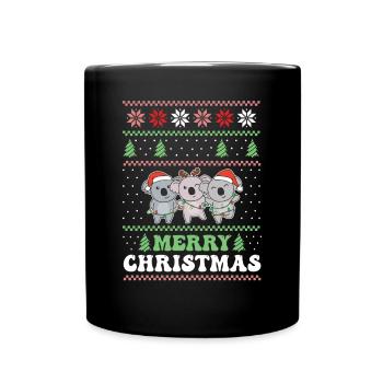 Joyeux Noël rétro moche Noël Koala - Mug uni - noir - Devant