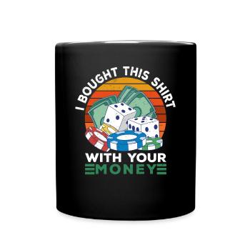 Casino Gambling Slot Machine Card Game - Full Colour Mug - black - Front