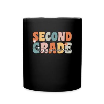 Second Class Team Groovy Retro Teacher Gift - Full Colour Mug - black - Front