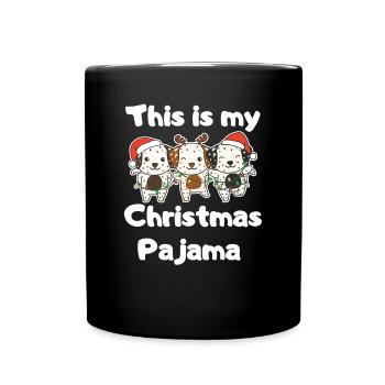 Pyjamas de Noël dalmate Chiens - Mug uni - noir - Devant