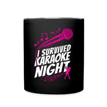 Karaoke Singer I Survived Karaoke - Tasse einfarbig - Schwarz - Vorne