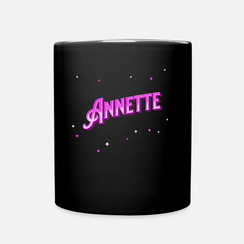 Annette Namen personalisiert - Tasse einfarbig - Schwarz
