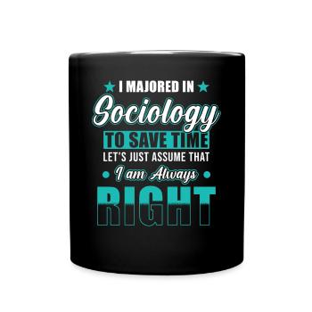Diplôme de sociologie - Mug uni - noir - Devant