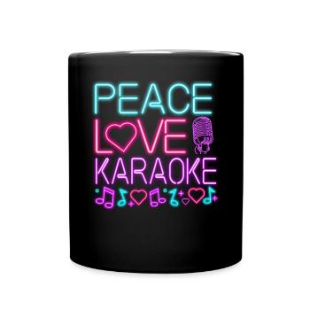 Karaoke Singer 80s Retro Peace - Tasse einfarbig - Schwarz - Vorne