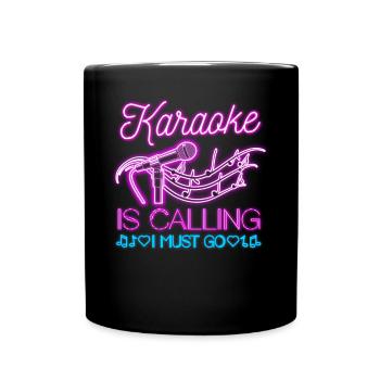 Karaoke Singer 80s Retro Karaoke - Tasse einfarbig - Schwarz - Vorne