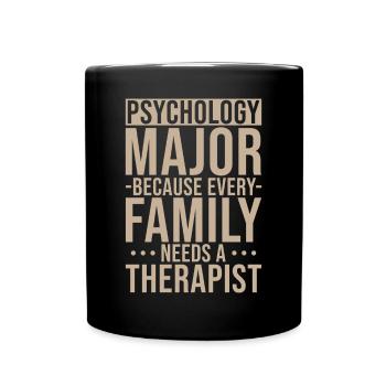 Diplôme en psychologie - Mug uni - noir - Devant