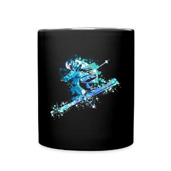 Splash Art Sports d’hiver Ski Ski Skis - Mug uni - noir - Devant