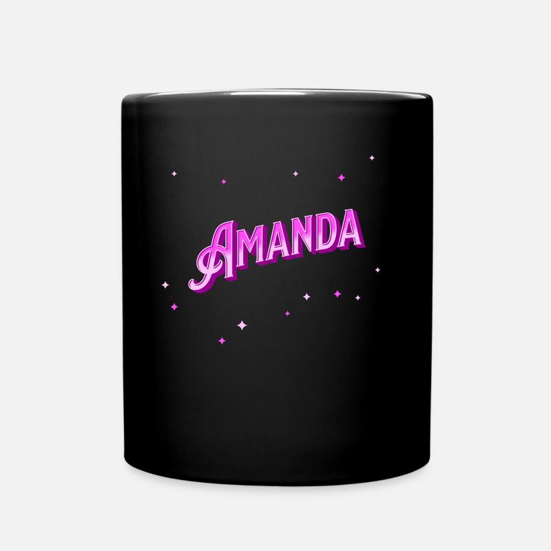 Amanda's name personalized - Full Colour Mug - black