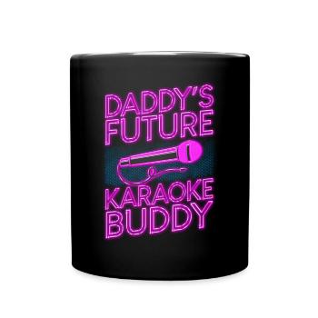 Karaoke Singer 80s Retro Daddy's - Tasse einfarbig - Schwarz - Vorne