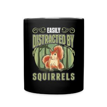 Facilement distrait par les écureuils Eichhörnchen - Mug uni - noir - Devant