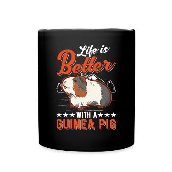 La vie est meilleure avec un cochon d’Inde - Mug uni - noir - Devant