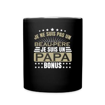 Je Suis Un Papa Bonus Beau Papa Beau-Père - Mug uni - noir - Devant