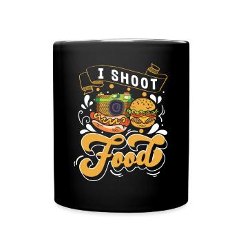I Shoot Food Shirt Food Photographer - Full Colour Mug - black - Front