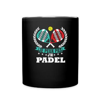 Joueur De Padel Dicton Drôle - Mug uni - noir - Devant