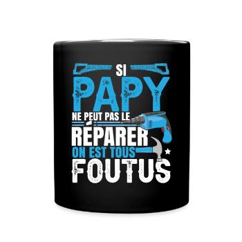 Bricoleur Papy Bricolage - Mug uni - noir - Devant