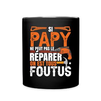 Papy Bricolage Bricoleur - Mug uni - noir - Devant
