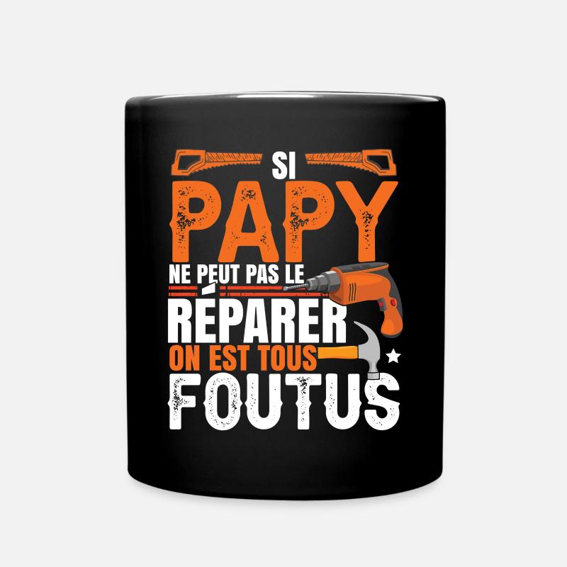 Papy Bricolage Bricoleur - Mug uni - noir