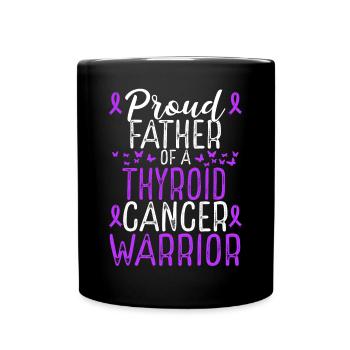Thyroid Cancer Awareness for Dad Ribbon Father - Full Colour Mug - black - Front