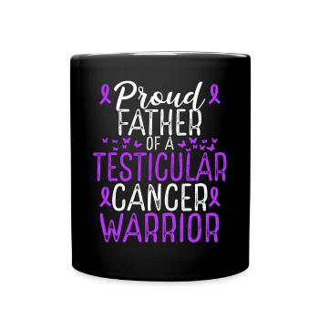 Sensibilisation au cancer du testicule pour le père papa ruban - Mug uni - noir - Devant