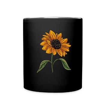 Sunflower Flower - Full Colour Mug - black - Front