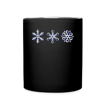 Schneeflocke Winter - Tasse einfarbig - Schwarz - Vorne