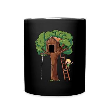 Spielplatz Baumhaus - Tasse einfarbig - Schwarz - Vorne