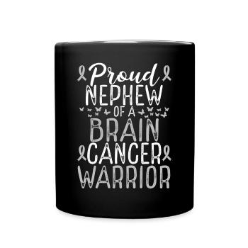 Brain Tumor Awareness Glioblastoma Nephew Ribbon - Full Colour Mug - black - Front