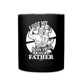 Father Papa Son Child Father's Day Gift - Full Colour Mug - black - Front