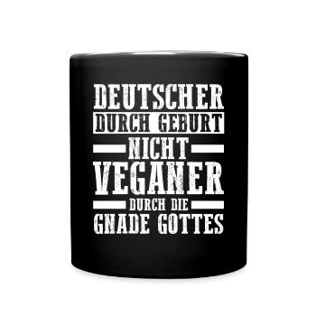 Anti Vegan - Tasse einfarbig - Schwarz - Vorne