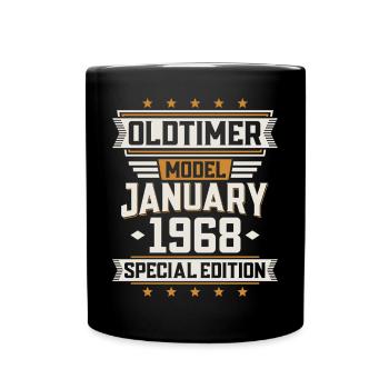 January Year 1968 Year of construction Oldtimer Birthday - Full Colour Mug - black - Front